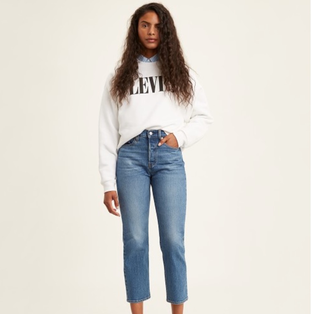 Levi's Wedgie Straight Premium Jeans Button Fly Size 32 Minimalist Streetwear